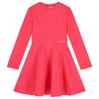 Girls Pink Logo Dress, 2, hi-res