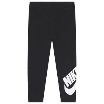 Girls Black Logo Leggings
