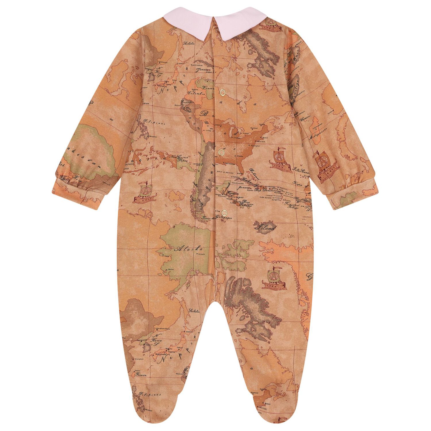 Baby Girls Beige & Pink Geo Map Babygrow Gift Set, 2, hi-res image number null