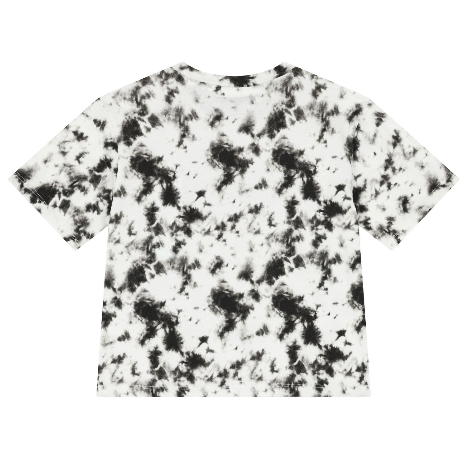 تيشيرت بنات بالشعار باللون الأبيض و الأسود, 2, hi-res