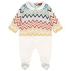 Ivory & Blue Logo Zig Zag Babygrow Gift Set, 1, hi-res