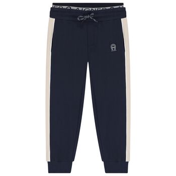 Aigner Boys Navy Blue Logo Joggers, 1 Boys Navy Blue Logo Joggers