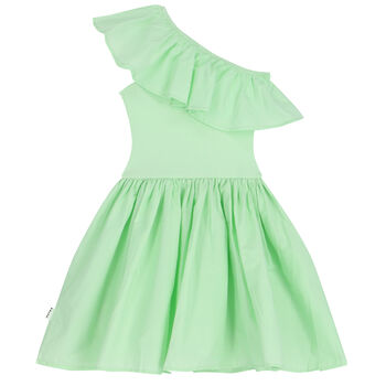 Girls Green Ruffle Dress