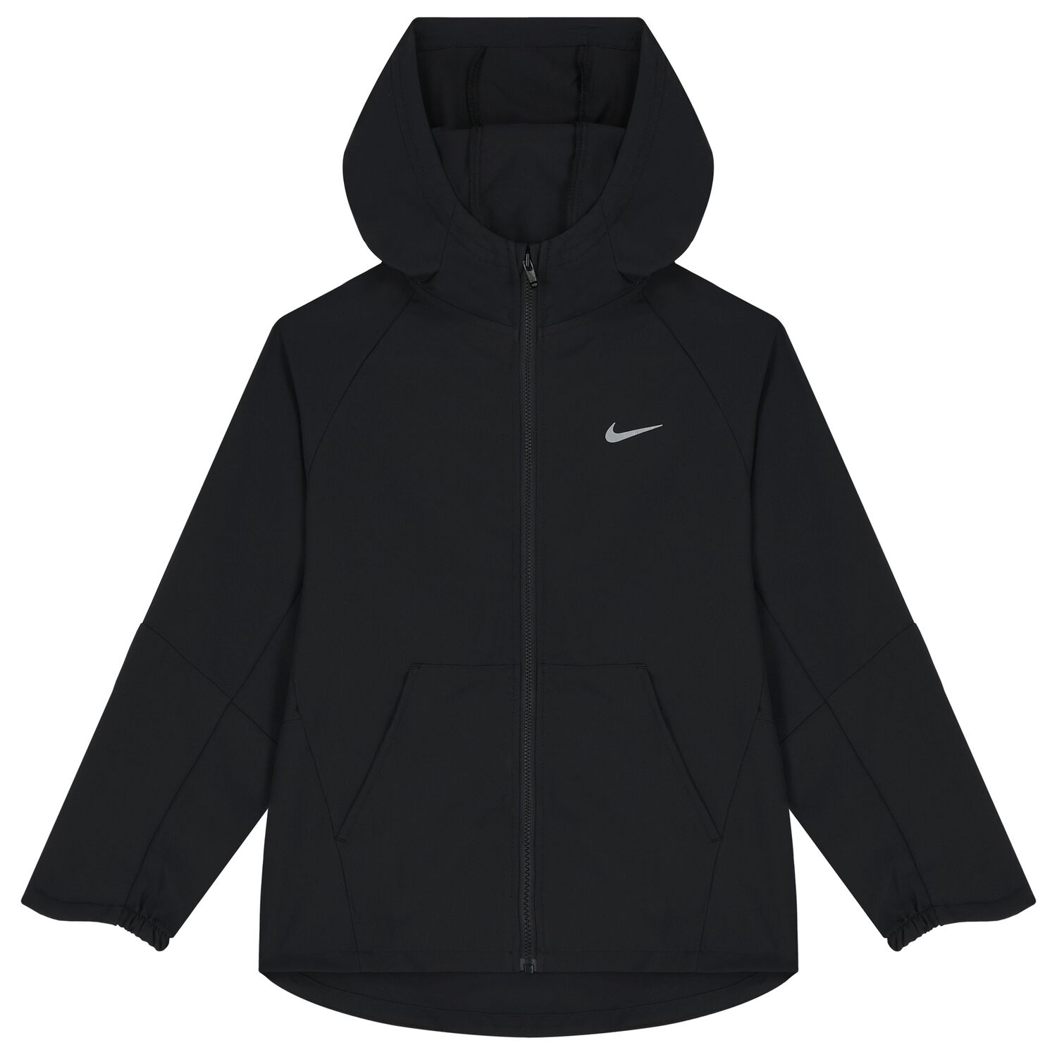 Black Logo Hooded Zip Up Top, 1, hi-res image number null