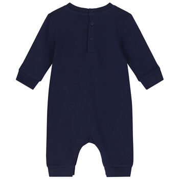 Baby Boys Navy Blue Polo Bear Romper