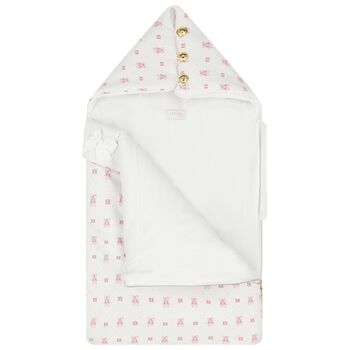 Baby Girls White & Pink Logo Nest