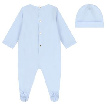 Baby Boys Blue Logo Babygrow Gift Set
