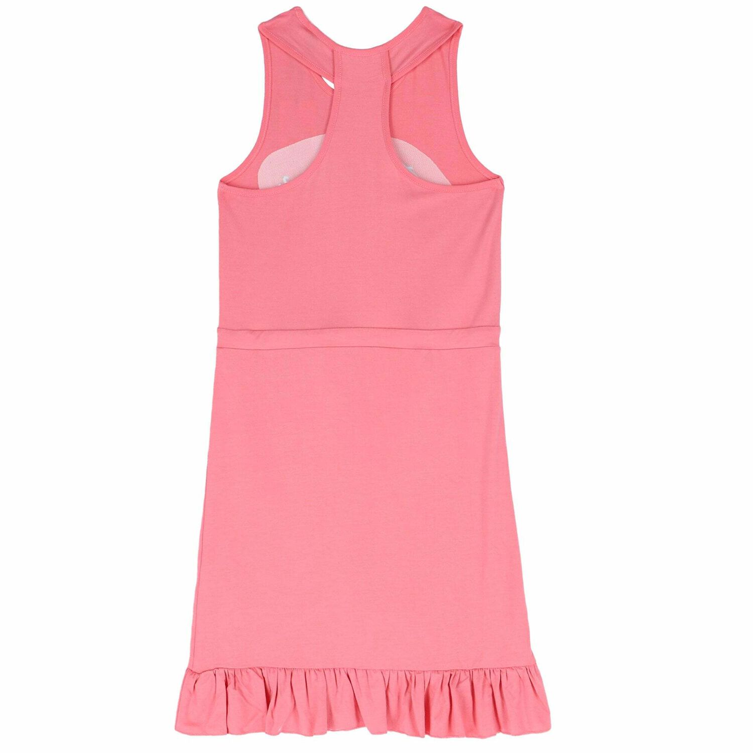 Girls Coral Pink Logo Dress, 1, hi-res