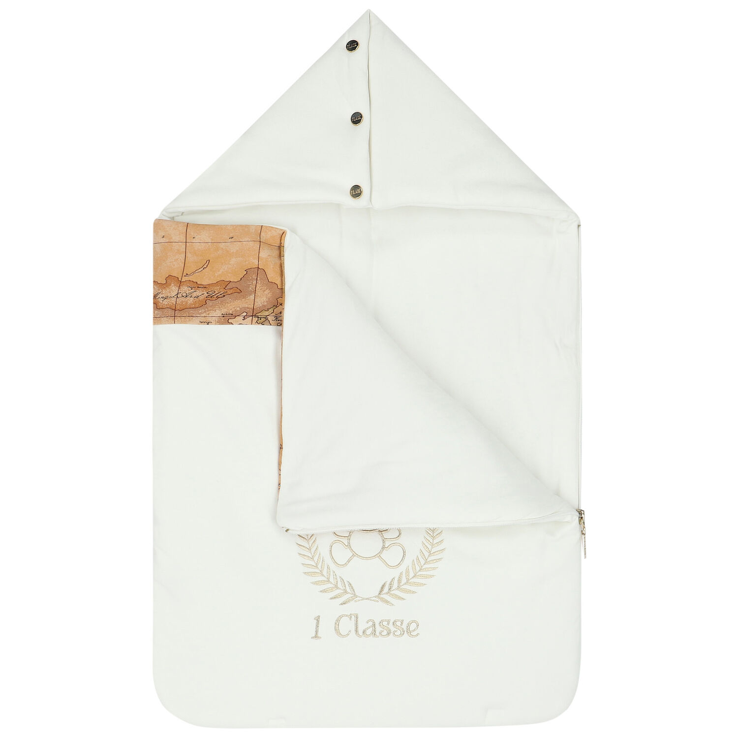 مدس بطبعة خريطة باللون العاجي والبيج, 1, hi-res