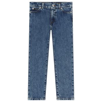 Boys Blue Logo Denim Jeans