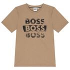 تيشيرت اولاد بالشعار باللون البيج , 3, hi-res