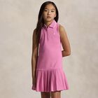 Girls Pink Logo Polo Dress, 1, hi-res