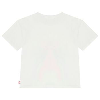 Girls White Pink Unicorn Flamingo T-Shirt