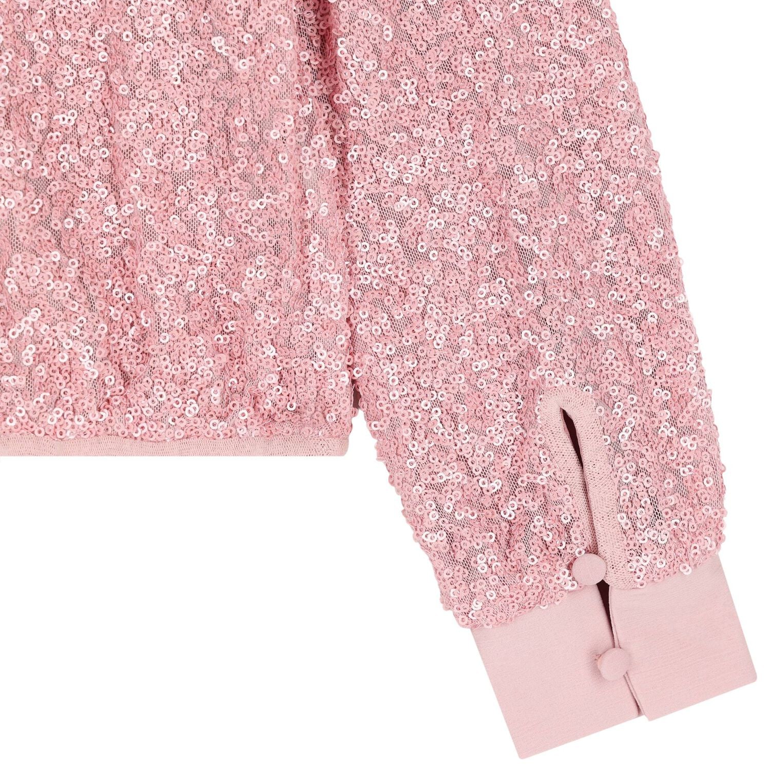 Girls Metallic Pink Sequin Skirt Set, 1, hi-res