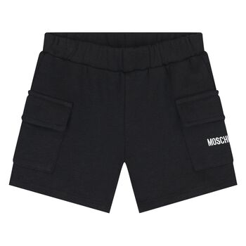 Younger Boys Black Logo Shorts