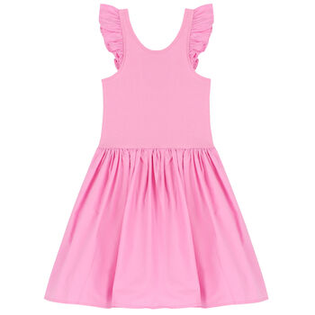 Girls Pink Ruffled Dress