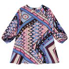 Younger Girls Pink & Blue Vivara Dress, 1, hi-res