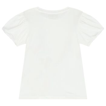 Girls White Camera T-Shirt