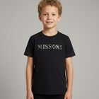 Boys Black Logo T-Shirt, 1, hi-res