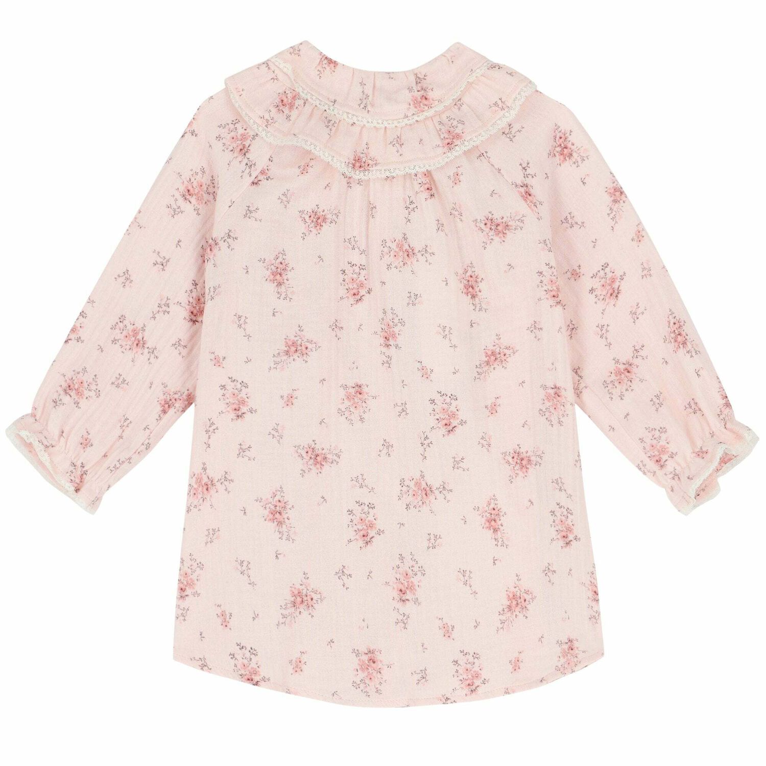 Baby Girls Pink Floral Dress, 1, hi-res