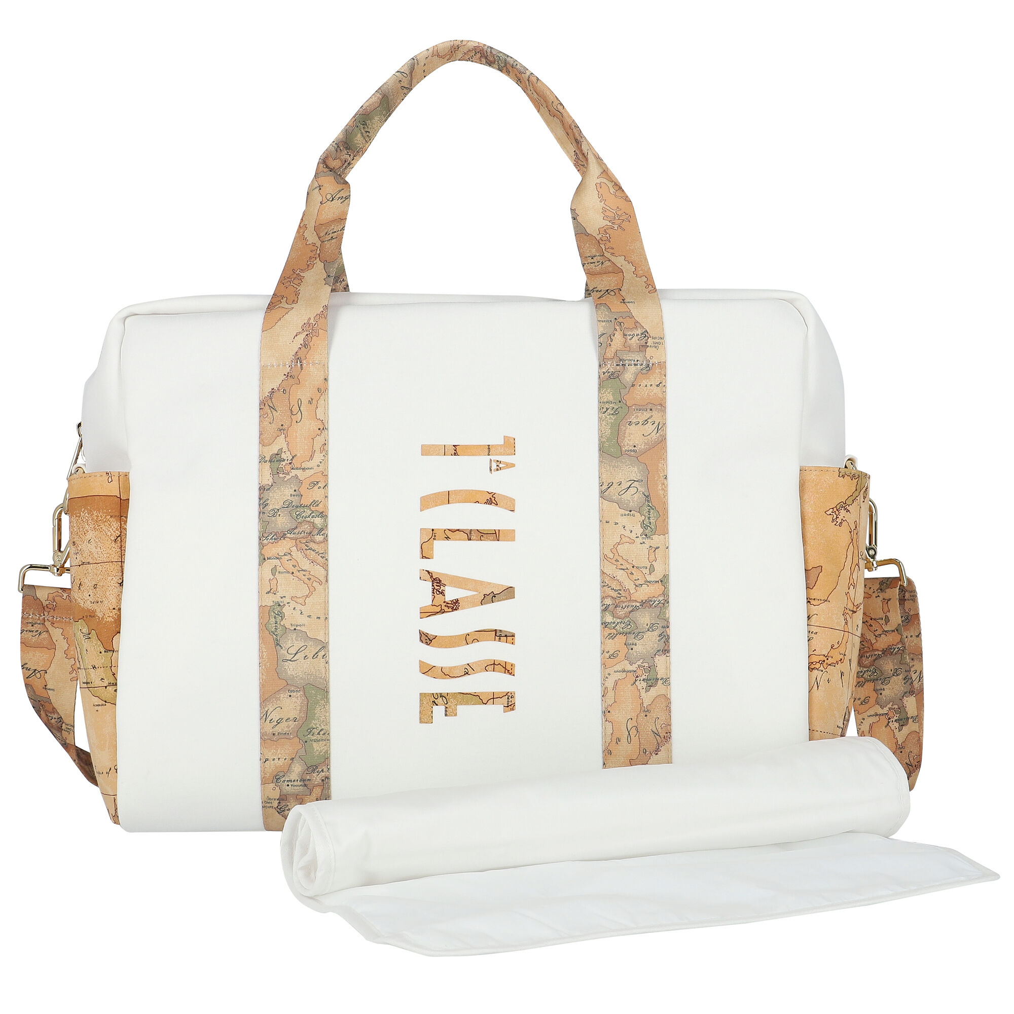 Alviero Martini Ivory Beige Logo Baby Changing Bag Junior Couture USA