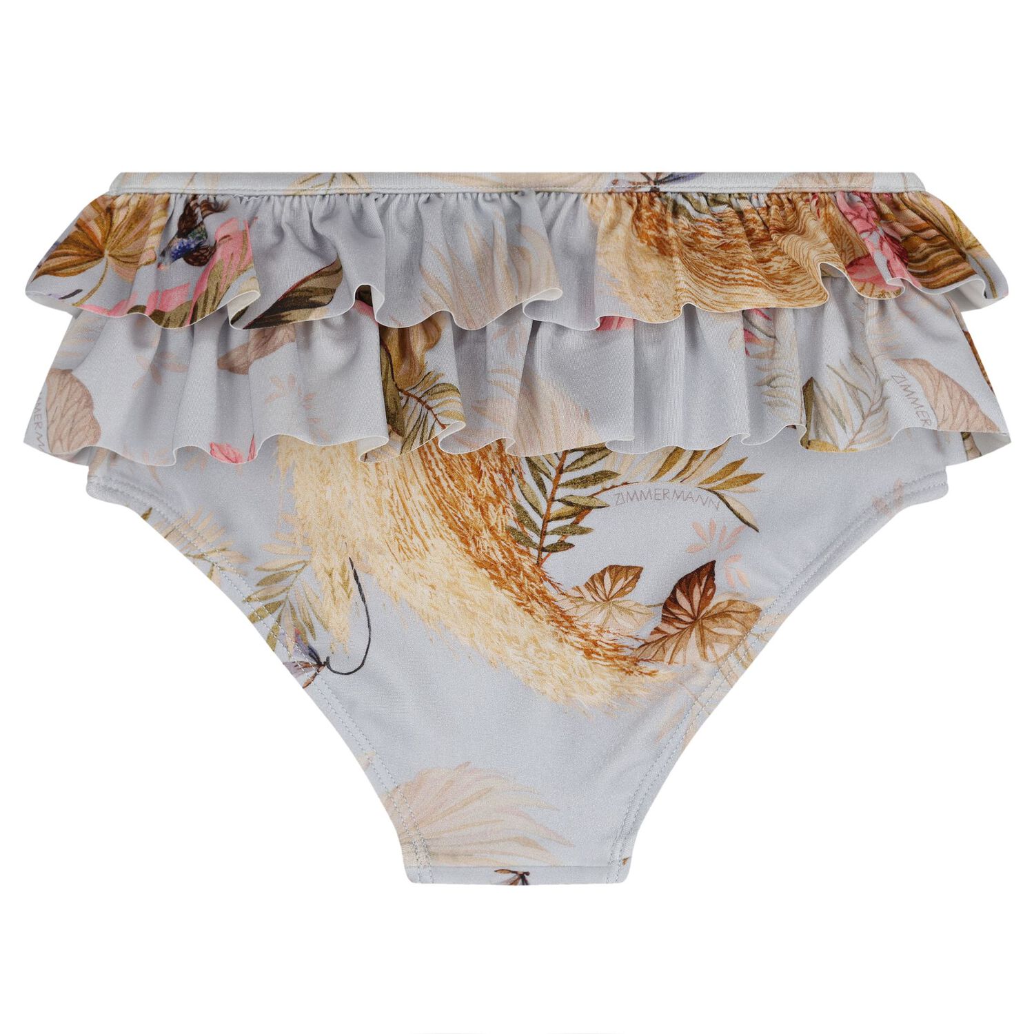 Girls Blue Floral Bikini, 1, hi-res