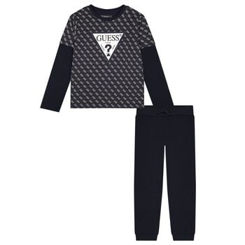 Boys Navy Blue Logo Joggers Set