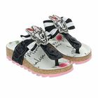 Girls White, Pink & Black Sandals, 1, hi-res