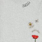 Girls Grey Embroidered Logo Sweatshirt Dress, 1, hi-res