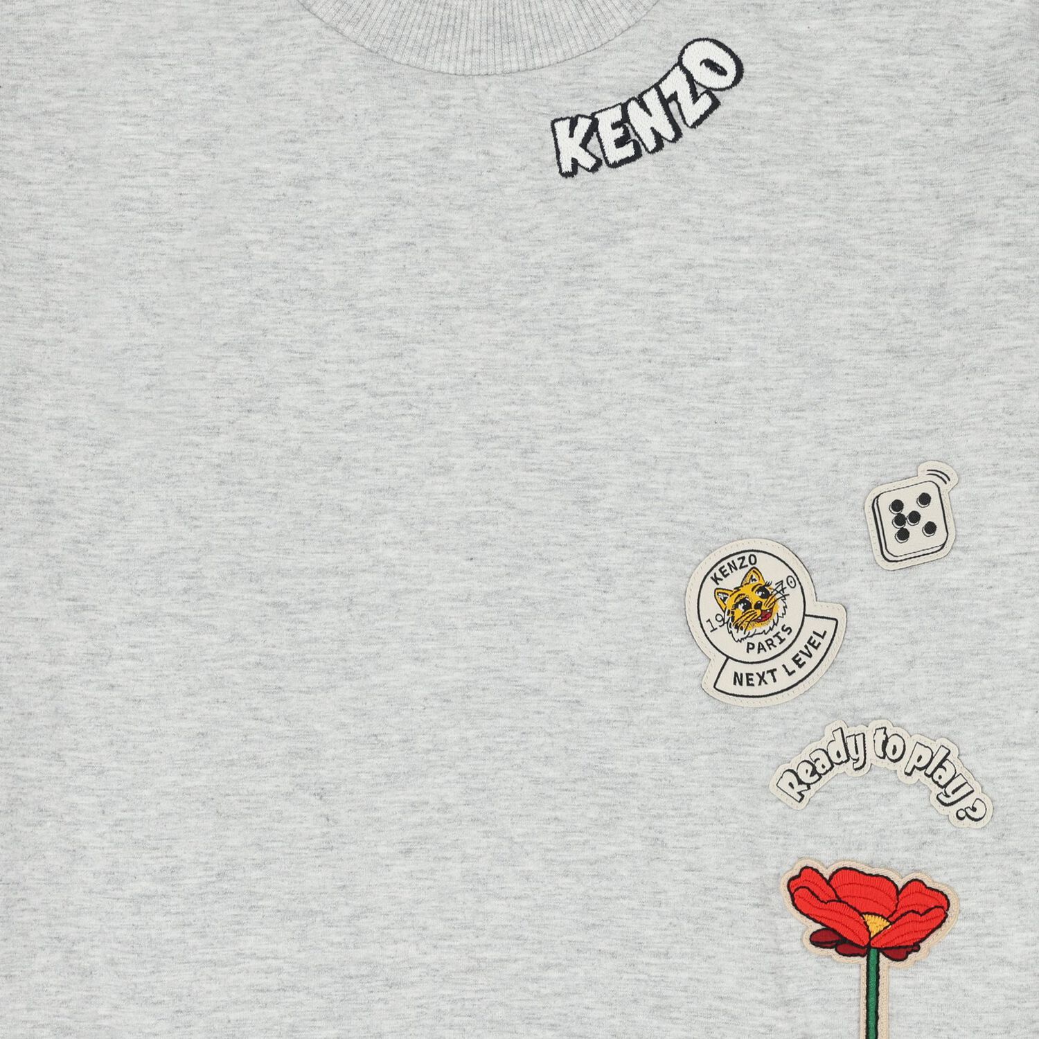 Girls Grey Embroidered Logo Sweatshirt Dress, 1, hi-res