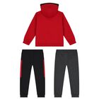 Boys Red, Grey & Black 3 Piece Tracksuit Set, 2, hi-res
