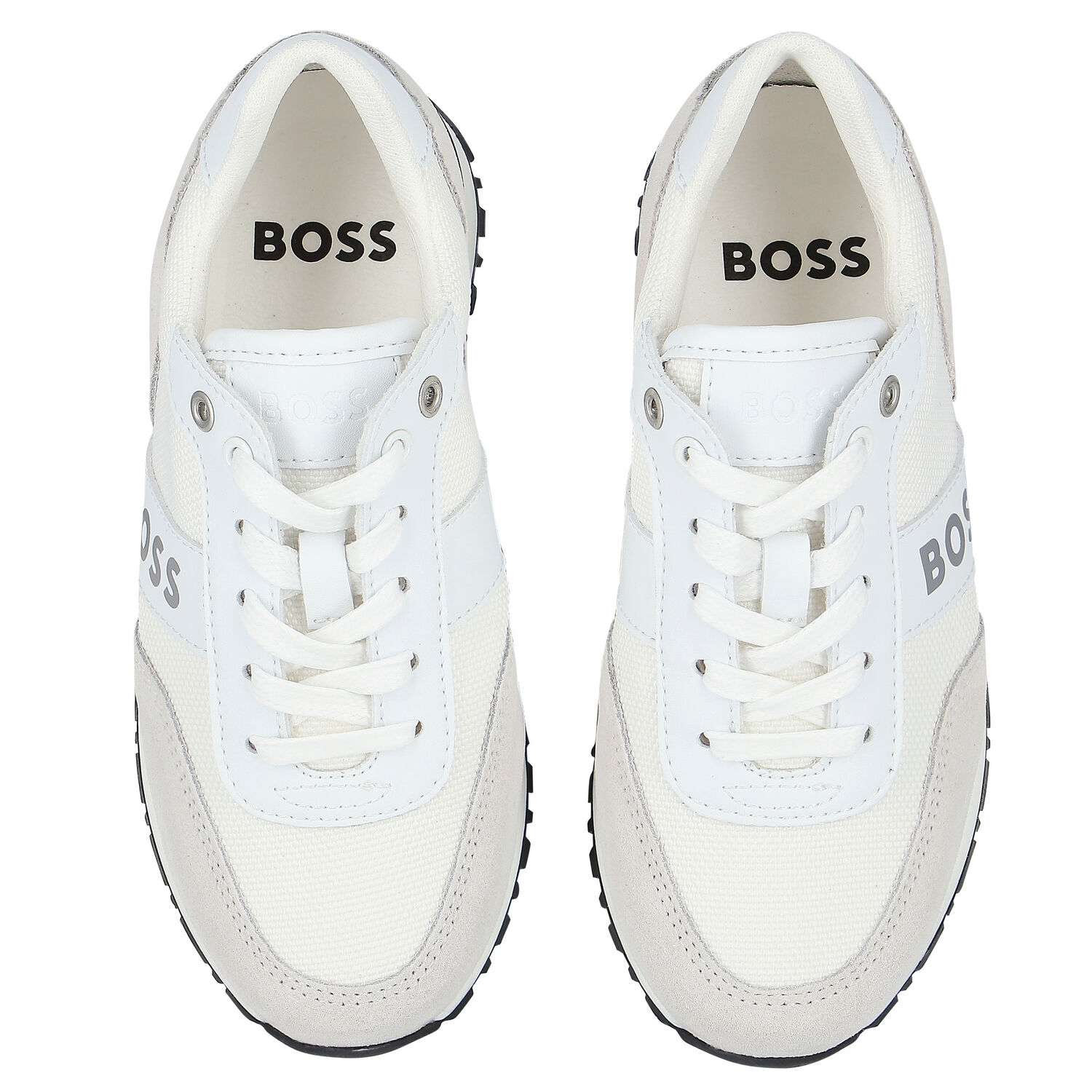 Boys White Logo Trainers, 1, hi-res image number null