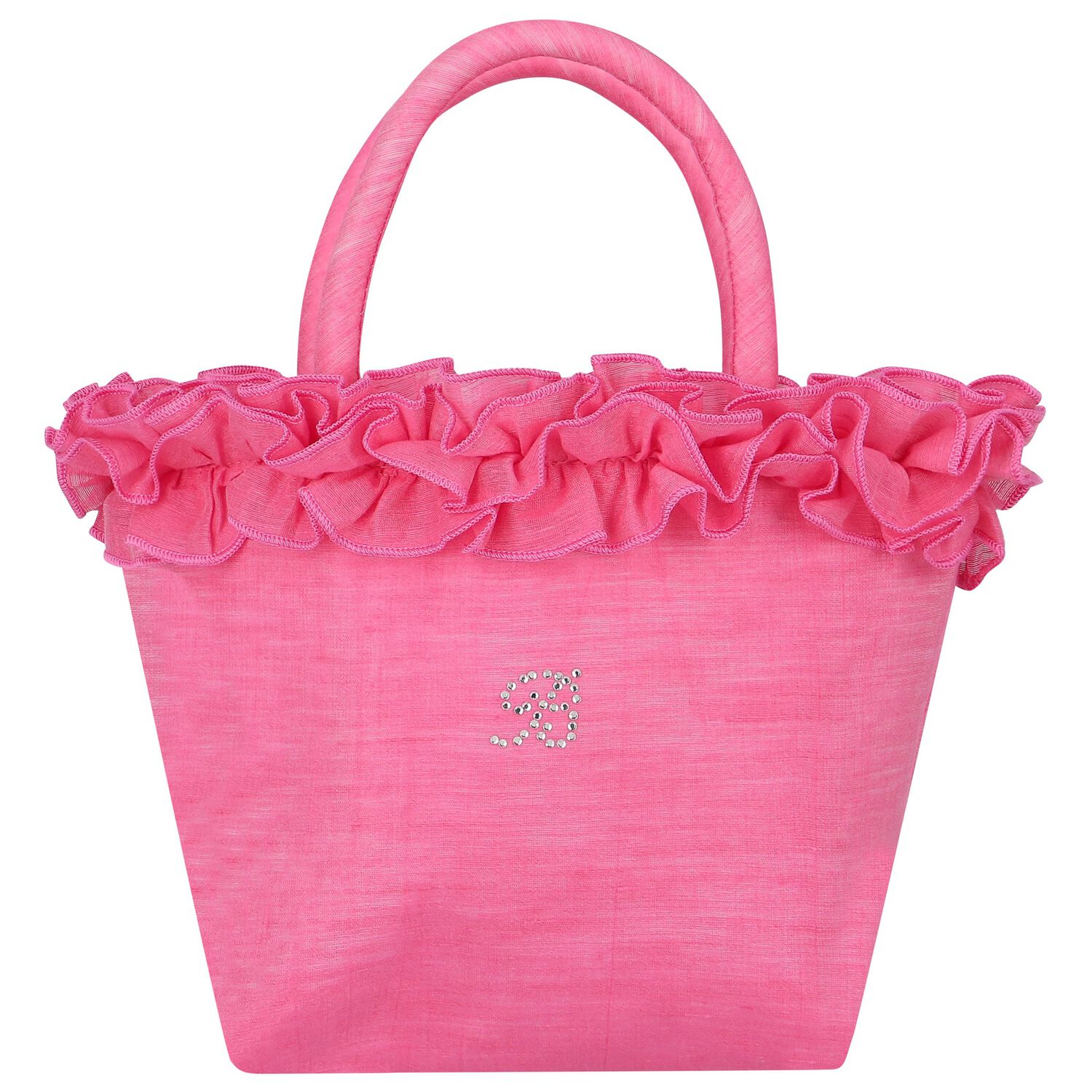Girls Pink Logo Ruffled Hand Bag, 1, hi-res image number null
