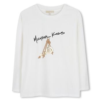 Girls Ivory Logo Long Sleeve Top