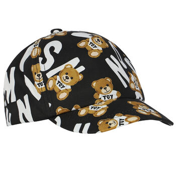 Black Teddy Bear Logo Cap