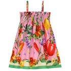 Girls Pink Vegetables Dress, 1, hi-res
