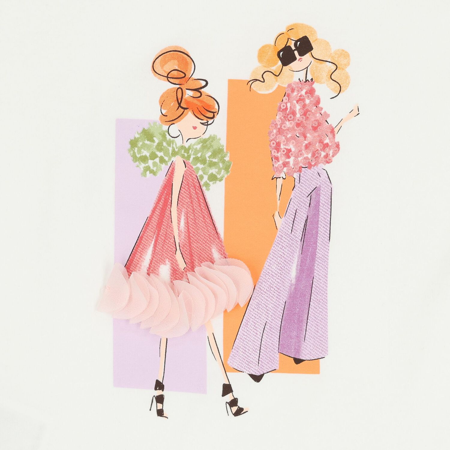 قميص أبيض مزين بالترتر للبنات, 3, hi-res