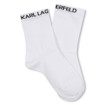 White Karl Ikonik Logo Socks (2 Pack)