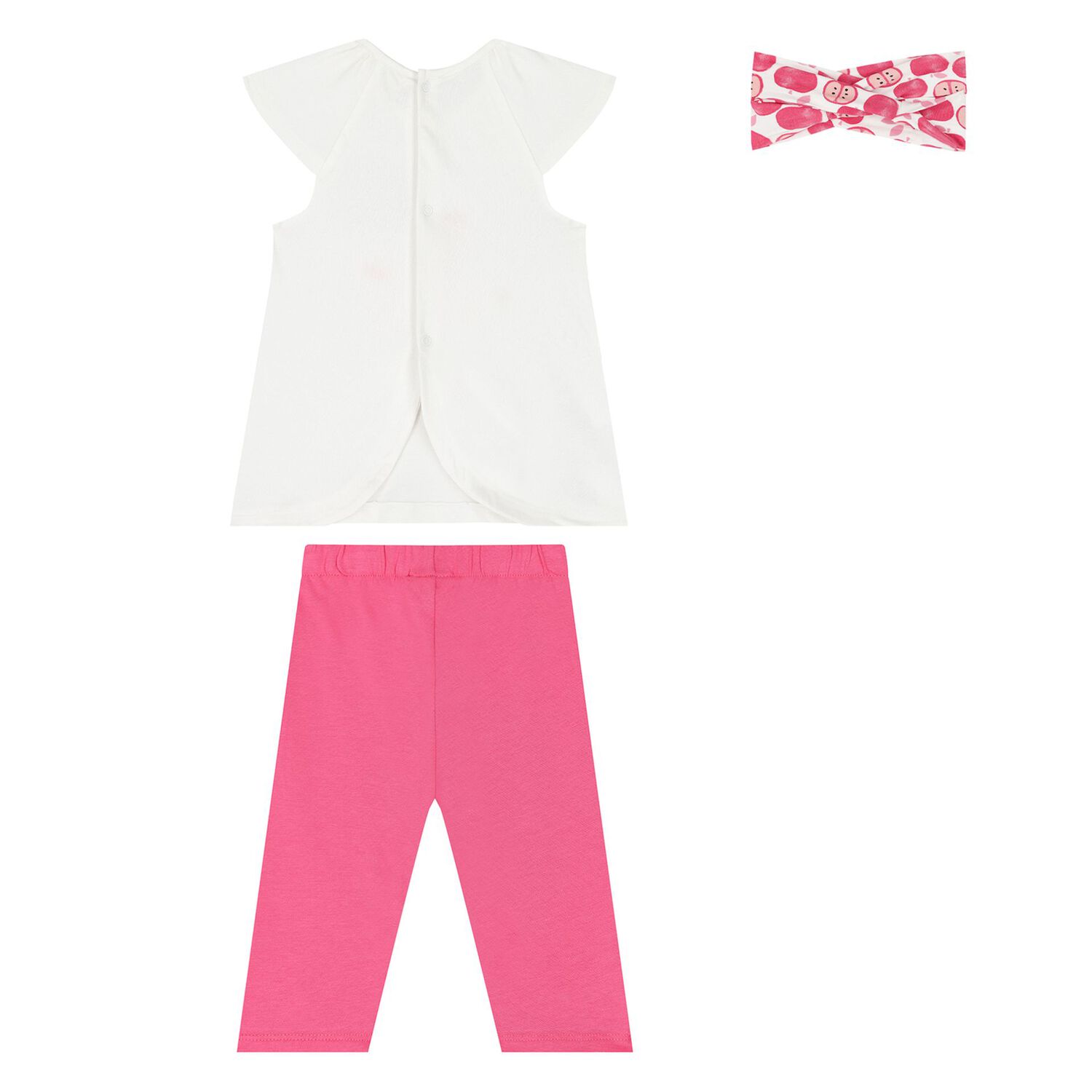 Baby Girls White & Pink Apple Leggings Set, 1, hi-res image number null