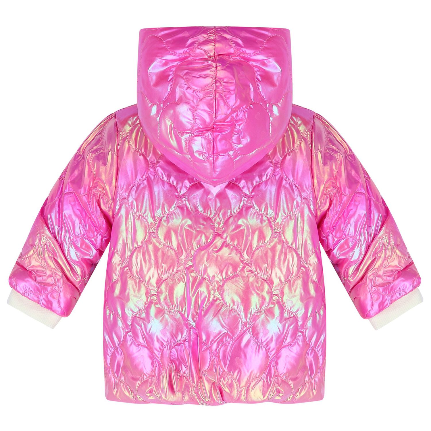 Younger Girls Pink Hearts Quilted Jacket, 1, hi-res image number null