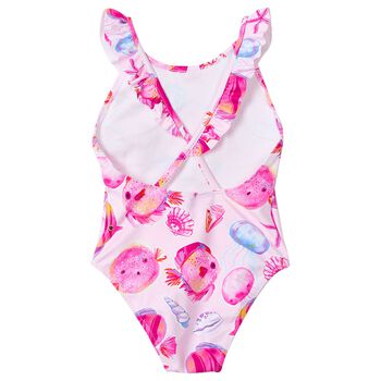 Girls Pink Fish Swimsuit