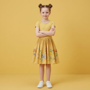 Girls Yellow Floral Dress