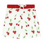 Boys White & Red Cherry Swim Shorts, 2, hi-res