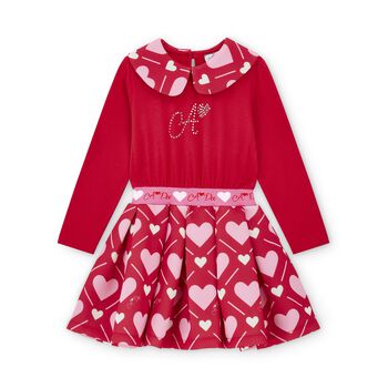 Girls Red Logo Heart Dress
