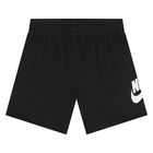 Younger Boys White & Black Logo Shorts Set, 1, hi-res