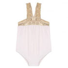 Girls Pink & Gold Swimsuit, 1, hi-res