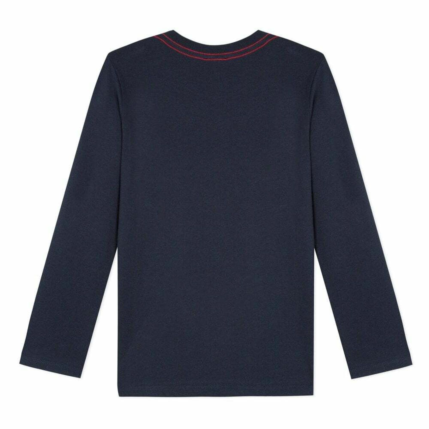 Boys Navy Long Sleeved Top, 1, hi-res