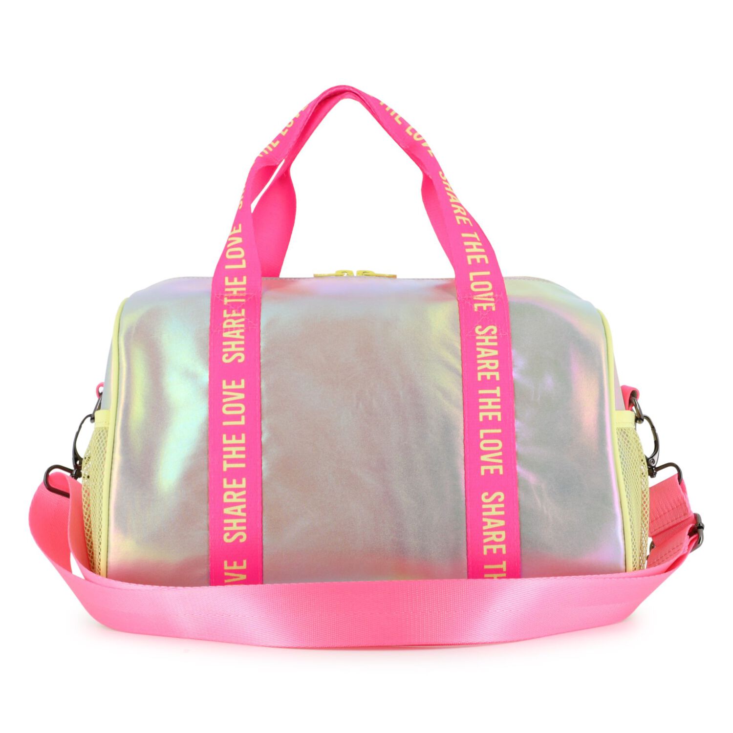 Girls Pink & Silver Sequin Duffel Bag ( 32cm ), 1, hi-res