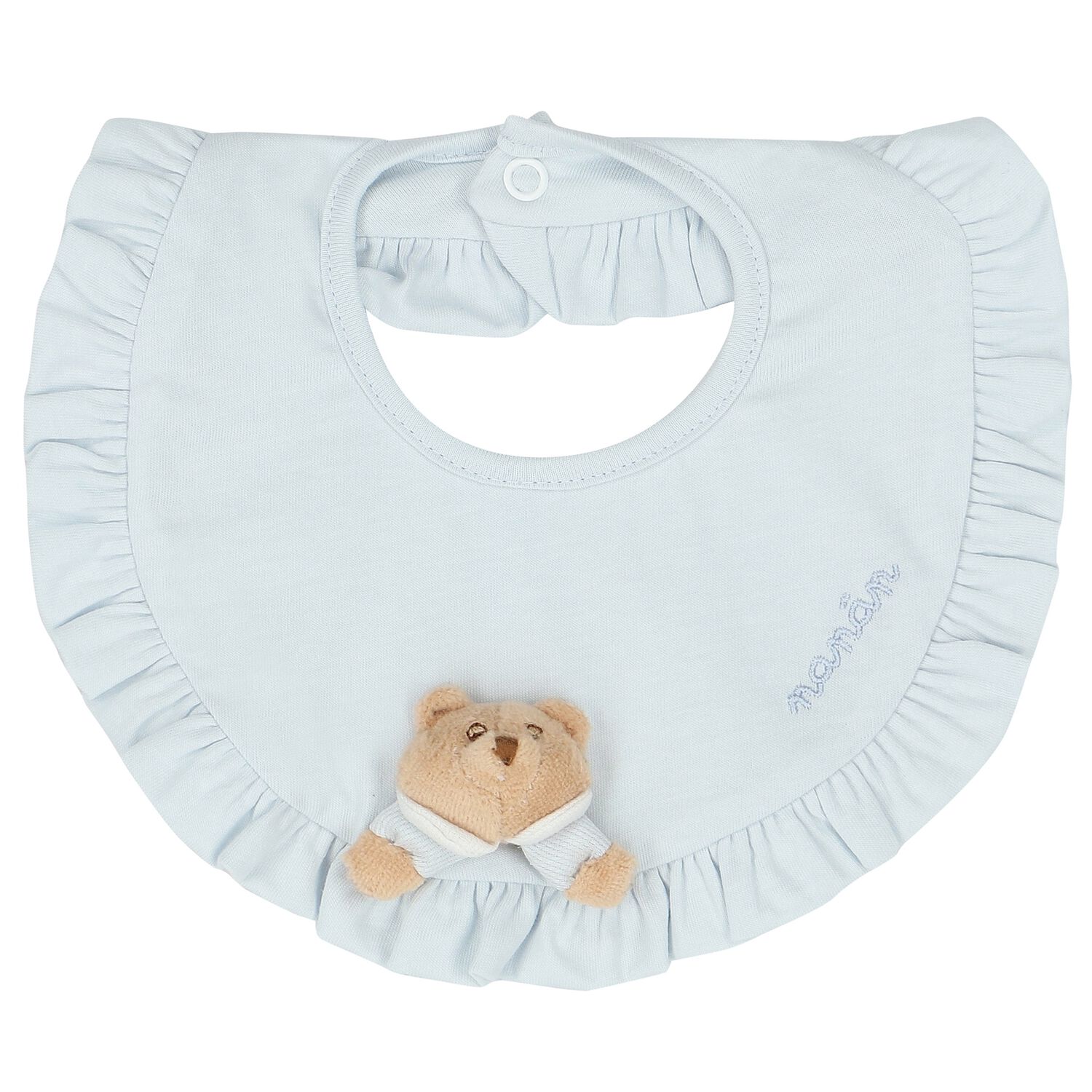 Baby Boys Blue Teddy Bear Bib, 1, hi-res image number null