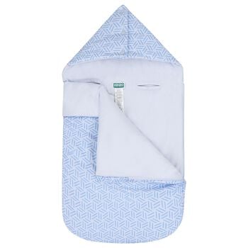 مدس اولاد قابل للعكس بطبعه شكل هندسي باللون الازرق 